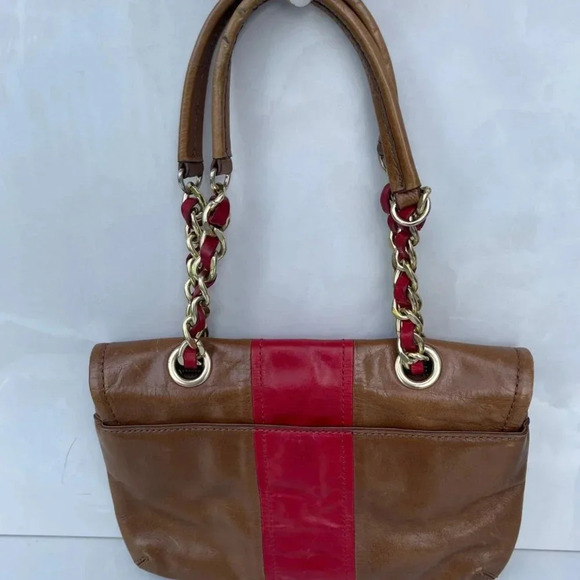 Cynthia Rowley Womens Chain Strap Classy Leather Handbag Brown Sz 11.5"x8" - Picture 14 of 16